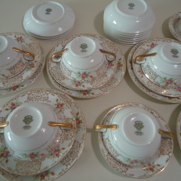 VTG Noritake Japan 315 Presolure U.S. DesignPat Applied For Set 27 pc Gold Trim - Picture 15 of 16